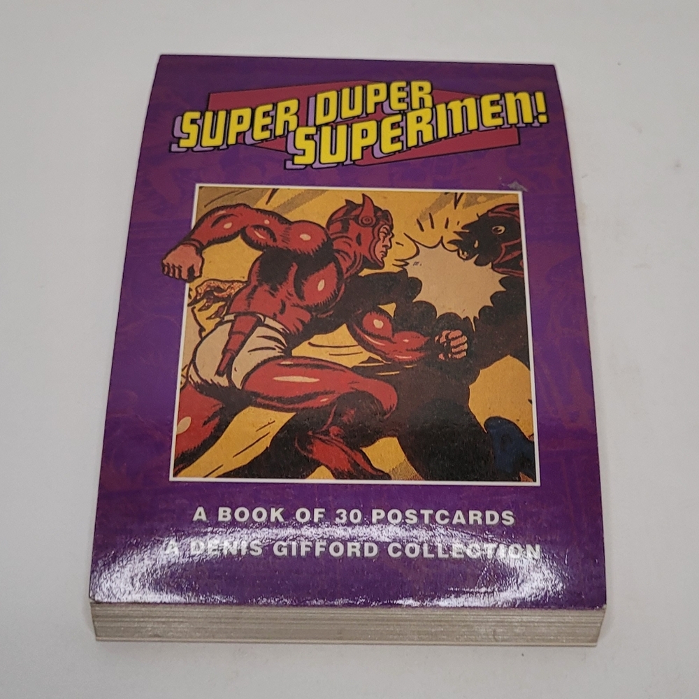 Super Duper Supermen Postcard Book of 30 Super Hero Action Postcards NEW